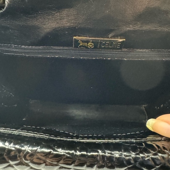 Celine Vintage Black Patent Embossed Crossbody – Extremely Rare, COA Included - Picture 10 of 16